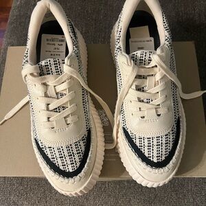 Dolce Vita Woven Black and Cream Sneakers
